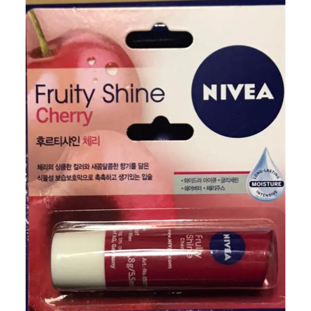 ニベア(ニベア)の韓国 NIVEA ニベア フルーティーシャインチェリー リップ コスメ/美容のスキンケア/基礎化粧品(リップケア/リップクリーム)の商品写真