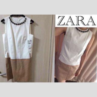 ザラ(ZARA)のZARA タグ付き ノースリワンピ (ミニワンピース)