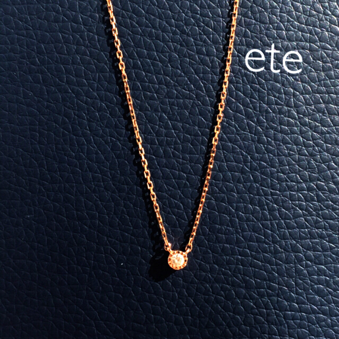 ete(エテ)の再再再再再値下げ　K10 フリルネックレス 一粒  ♡︎ご褒美に♡︎ レディースのアクセサリー(ネックレス)の商品写真