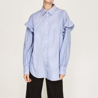 ザラ(ZARA)のZARA 袖フリルシャツ(シャツ/ブラウス(長袖/七分))