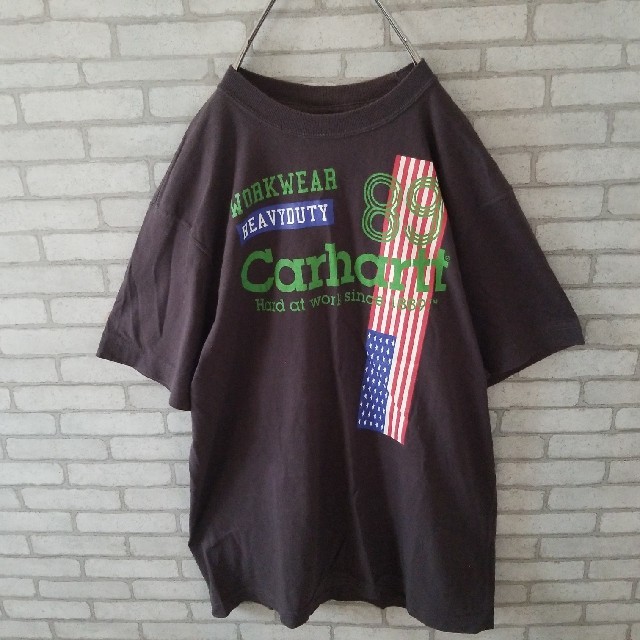 carhartt(カーハート)の希少 Carhartt ビックロゴ tシャツ 星条旗 一点物 メンズのトップス(Tシャツ/カットソー(半袖/袖なし))の商品写真