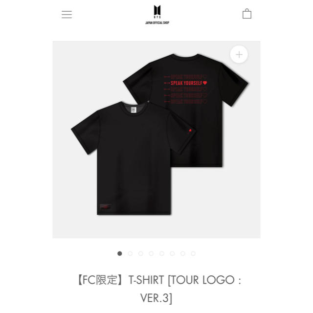 BTS ツアー Tシャツ Ｖer.3  Ｌサイズレディース