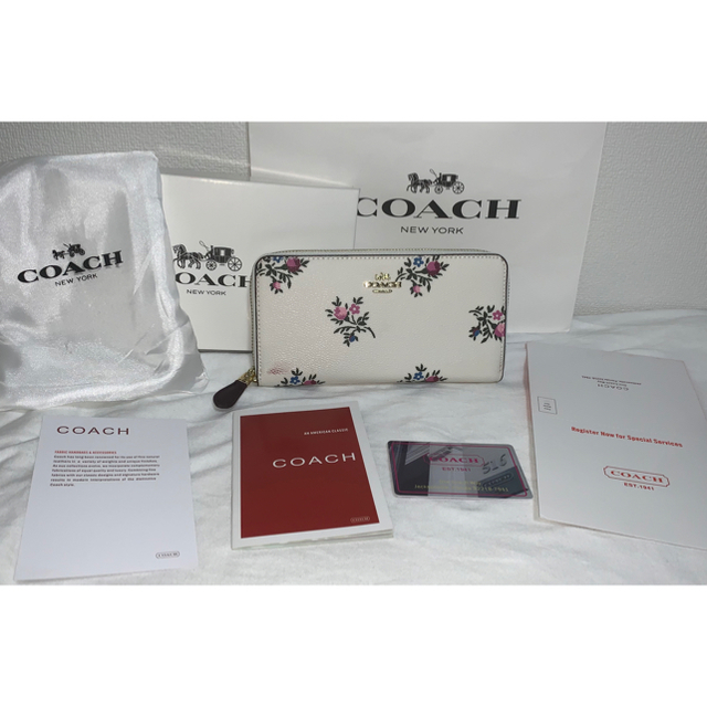 【最終値下げ】コーチ COACH 長財布 ホワイト小花柄