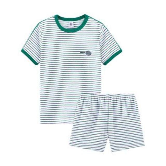 PETIT BATEAU(プチバトー)の☆SALE☆プチバトー  ボーダー半袖パジャマ キッズ/ベビー/マタニティのキッズ服男の子用(90cm~)(パジャマ)の商品写真