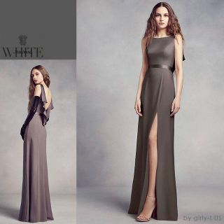 ヴェラウォン(Vera Wang)の新品☆White by Vera Wang☆ ラッフル バック クレープ ドレス(ロングドレス)