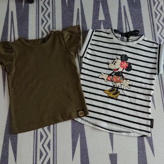 フタフタ(futafuta)のフタフタ  ミニーちゃんボーダーT、そでフリルカットソーセット(Tシャツ/カットソー)