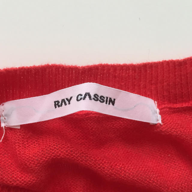 RayCassin(レイカズン)の半袖カーディガン 赤 レディース  レディースのトップス(カーディガン)の商品写真