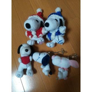 スヌーピー(SNOOPY)のSNOOPY　スヌーピー　PEANUTS　チェーンぬいぐるみ　キーホルダー５点(ぬいぐるみ)