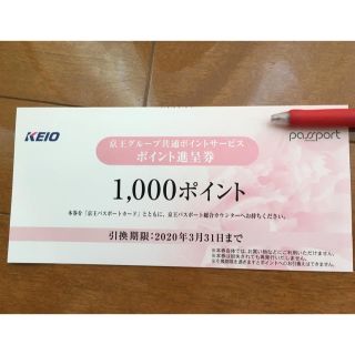 ケイオウヒャッカテン(京王百貨店)の京王グループ共通ポイントサービスポイント進呈券(ショッピング)