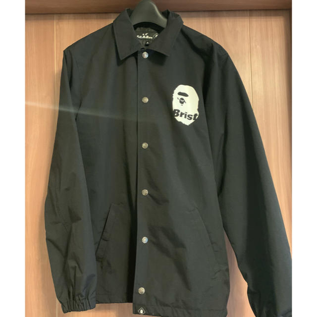 BLACKサイズブラックS BAPE x FCRB COACH JACKETコーチジャケット