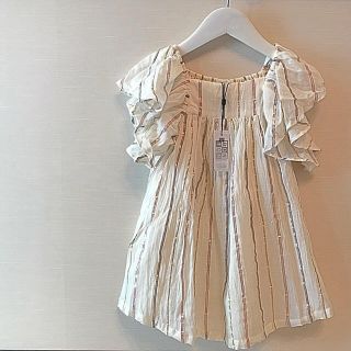 ボンポワン(Bonpoint)の☆ボントン 19SS セール☆ラメストライプワンピース 3a(ワンピース)