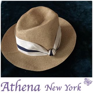 バーニーズニューヨーク(BARNEYS NEW YORK)の【極美品】Athena New York Camila カミラ(麦わら帽子/ストローハット)