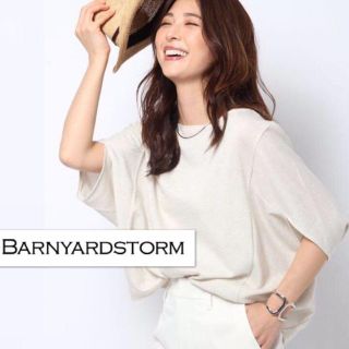 バンヤードストーム(BARNYARDSTORM)の華奢見え♡変形ドルマンスリーブカットソー✴︎ホワイト×ちらちら繊細ラメ♡(カットソー(半袖/袖なし))