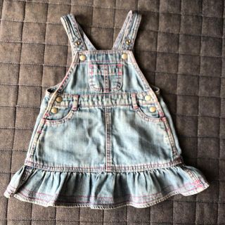 ベビーギャップ(babyGAP)のbaby GAPデニムジャンパースカート☆裾フリル☆70(ワンピース)