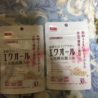 オリヒロ(ORIHIRO)の発酵大豆イソフラボンエクオール&発酵高麗人参 30粒2点(その他)