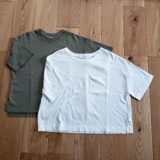 シンプリシテェ(Simplicite)のSIMPLICITE Tシャツ2枚セット白&カーキ(Tシャツ(半袖/袖なし))