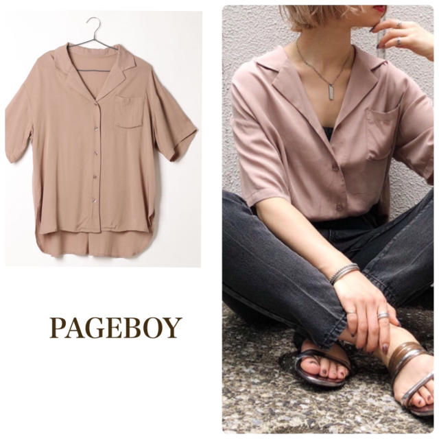 PAGEBOY(ページボーイ)のPAGEBOY レーヨン開襟シャツ レディースのトップス(シャツ/ブラウス(半袖/袖なし))の商品写真