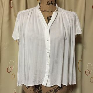 ナノユニバース(nano・universe)のデザイン白シャツ(Tシャツ(半袖/袖なし))
