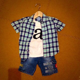 ベビーギャップ(babyGAP)のGAPチェックシャツ（95cm）(ブラウス)