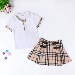 2点セット！ポロシャツ&スカートセットアップ♡100 女の子 ガールズ 襟付き(スカート)