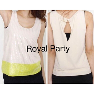 ロイヤルパーティー(ROYAL PARTY)のROYAL PARTY 2カラーノースリーブトップ/タンクトップシトラスグリーン(シャツ/ブラウス(半袖/袖なし))