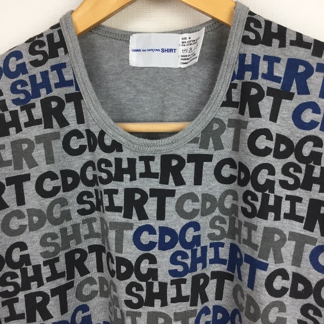 COMME des GARCONS(コムデギャルソン)の美品 コムデギャルソンシャツ 半袖Tシャツ グレー サイズM メンズのトップス(Tシャツ/カットソー(半袖/袖なし))の商品写真