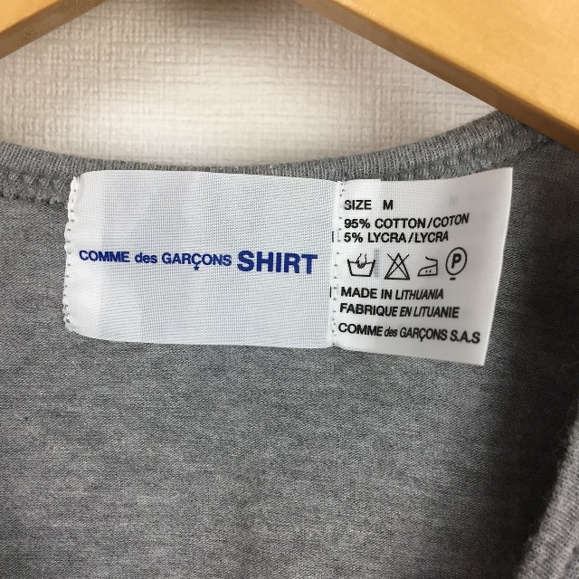 COMME des GARCONS(コムデギャルソン)の美品 コムデギャルソンシャツ 半袖Tシャツ グレー サイズM メンズのトップス(Tシャツ/カットソー(半袖/袖なし))の商品写真