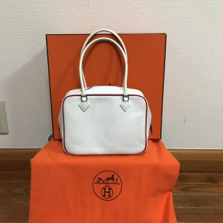 エルメス(Hermes)のR ochL様  専用HERMES 正規品 ミニプリュムwh/rd週末値下げ(トートバッグ)