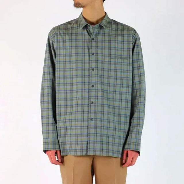 auralee super light wool check shirts