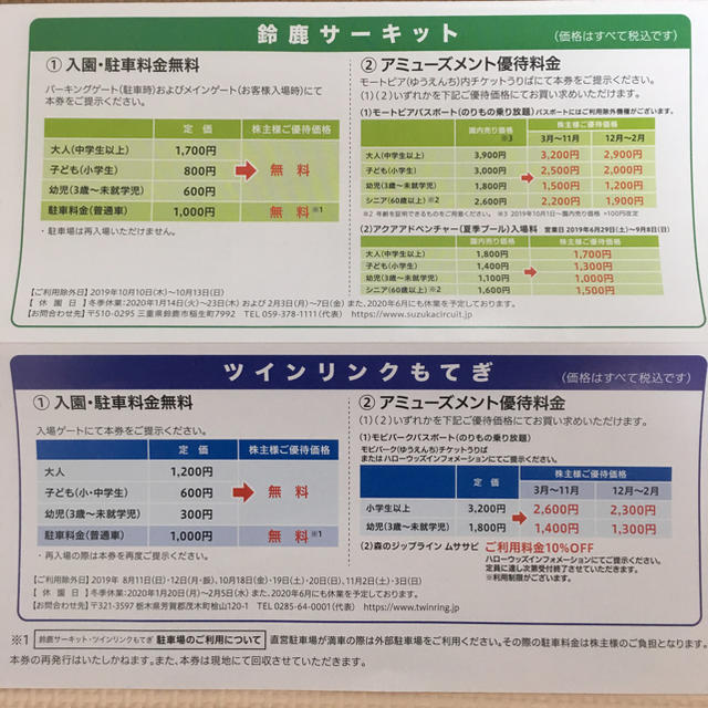 鈴鹿サーキット  チケットの施設利用券(遊園地/テーマパーク)の商品写真