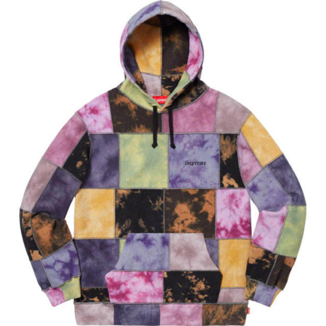 supreme patchwork tie dye hooded