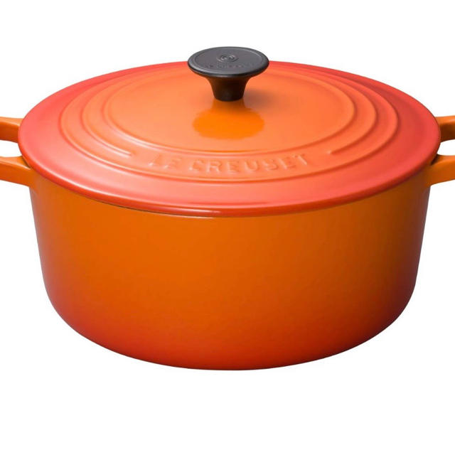 LE CREUSET(ルクルーゼ)のルクルーゼ ココット ロンド ホーロー 鍋 IH 対応 22cm オレンジ インテリア/住まい/日用品のキッチン/食器(鍋/フライパン)の商品写真