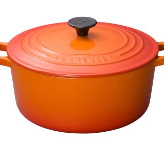 ルクルーゼ(LE CREUSET)のルクルーゼ ココット ロンド ホーロー 鍋 IH 対応 22cm オレンジ(鍋/フライパン)