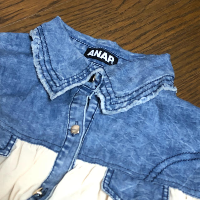 ANAP(アナップ)のシフォン デニム 切り替えトップス レディースのトップス(シャツ/ブラウス(半袖/袖なし))の商品写真