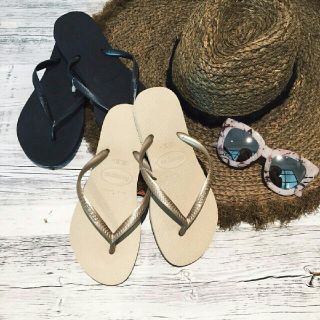 ハワイアナス(havaianas)の【新品】havaianas SLIMスリムビーチサンダルM ハワイアナスビーサン(ビーチサンダル)