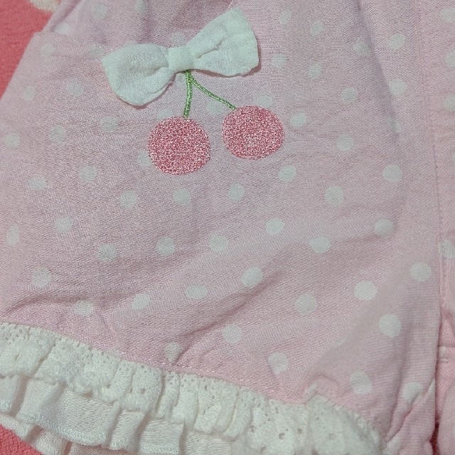 coeur a coeur(クーラクール)のダンガリーショートパンツ キッズ/ベビー/マタニティのキッズ服女の子用(90cm~)(パンツ/スパッツ)の商品写真