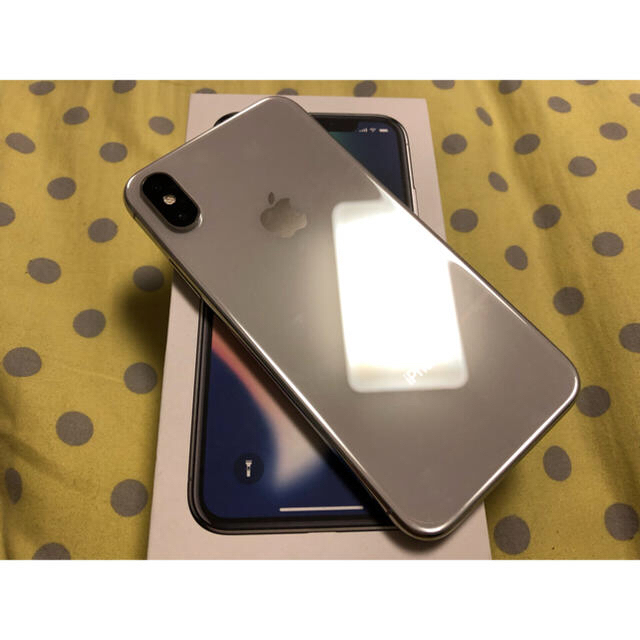 iPhone X 64GB シルバー SIMフリー 画面新品 - スマートフォン本体