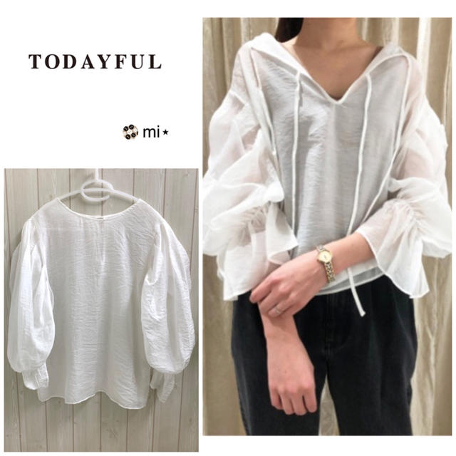 超美品❣️今期完売 TODAYFUL 2way シルケットブラウス ホワイト