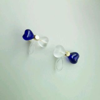 バイカラーリボンイヤリング(イヤリング)