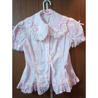 アンジェリックプリティー(Angelic Pretty)のangelic prettyピンク半袖 ブラウス(シャツ/ブラウス(半袖/袖なし))