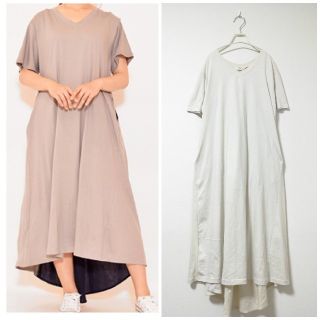 メルロー(merlot)の新品　フィリル　コットン素材後ろリボンワンピース　アイボリー(ロングワンピース/マキシワンピース)