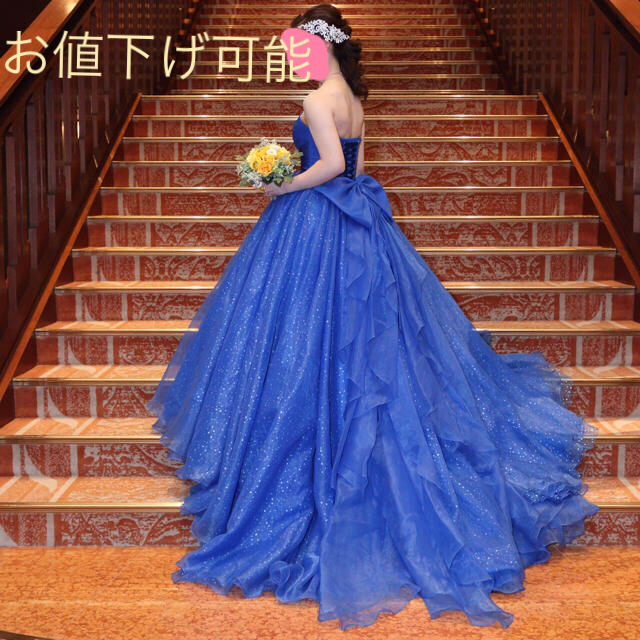 送料込み カラードレスブルー パニエ、カバー付 中古の通販 by melon