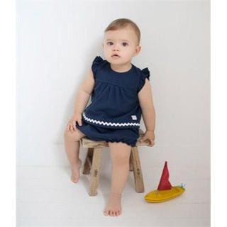 プチバトー(PETIT BATEAU)のセレベビ様専用♡18ｍ プチバトー コットンピケワンピース＆ブルマセット(ワンピース)