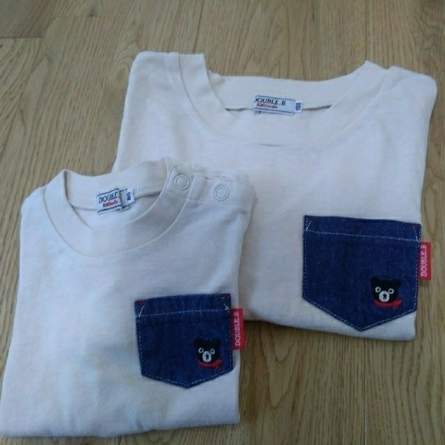 DOUBLE.B(ダブルビー)のDOUBLE ＢTシャツ　２枚セット キッズ/ベビー/マタニティのベビー服(~85cm)(Ｔシャツ)の商品写真