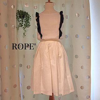 ロペ(ROPE’)のROPE'シースルーチェックスカート(ひざ丈スカート)