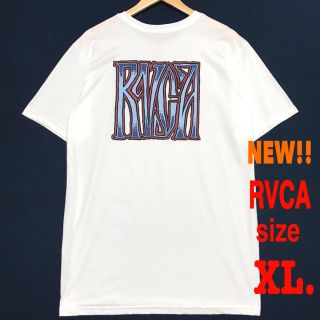 ルーカ(RVCA)のロング丈 XL相当 新品 RVCA ビッグロゴ バックプリント Tシャツ 白(Tシャツ/カットソー(半袖/袖なし))