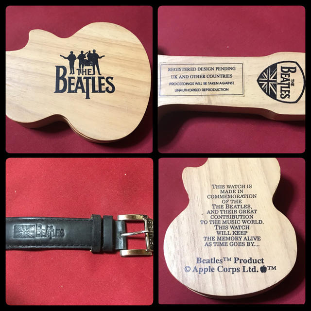 送料無料】 9V 15 ビートルズ THE BEATLES 腕時計 ブルークリアギター型ケース付き アップル コア Apple Corps Ltd. 