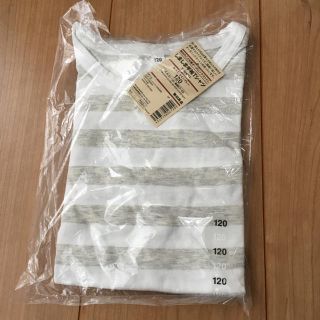 ムジルシリョウヒン(MUJI (無印良品))の【新品】無印良品 しましま半袖Tシャツ120(Tシャツ/カットソー)