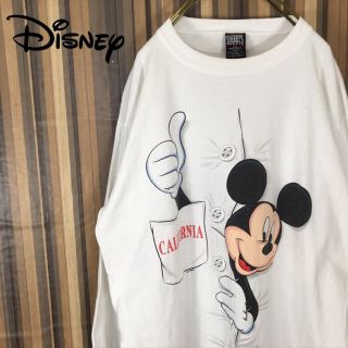 ディズニー(Disney)のオールド Disney ディズニー ミッキー  ロンT デカプリント USA製(Tシャツ/カットソー(七分/長袖))