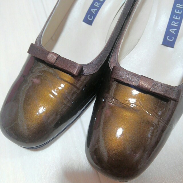 リボンパンプス♡ブラウン レディースの靴/シューズ(ハイヒール/パンプス)の商品写真